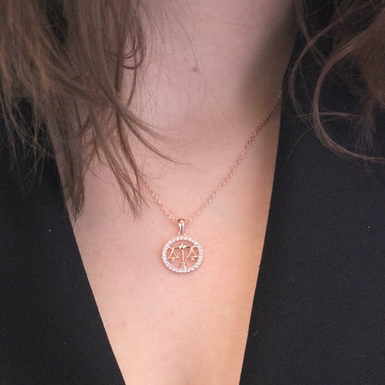 Weegschaal Zodiac Hangers - Roségoud en Kristal - Image 2