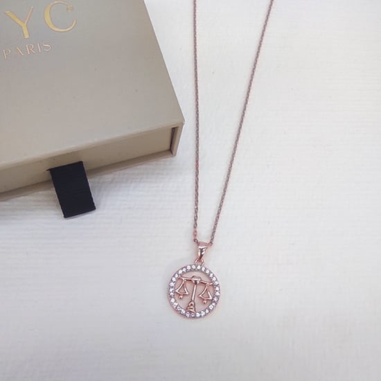 Weegschaal Zodiac Hangers - Roségoud en Kristal - Image 6