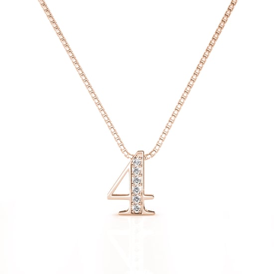 Nummer 4 Hängen - Rose Gold och Crystal - Image 1