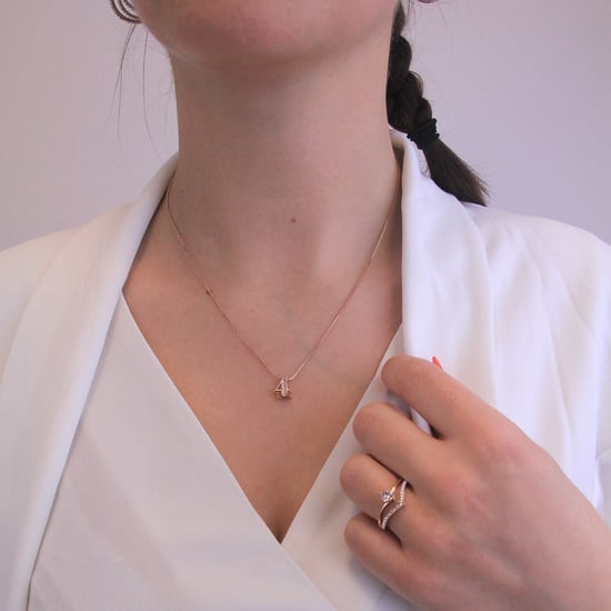 Nummer 4 Hängen - Rose Gold och Crystal - Image 2