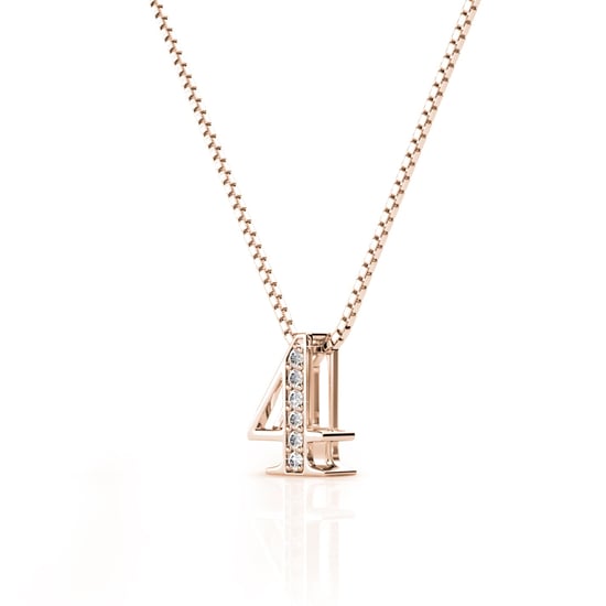 Nummer 4 Hängen - Rose Gold och Crystal - Image 3