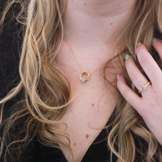 Mini Ring Hängen - Guld och Kristall - Image 2