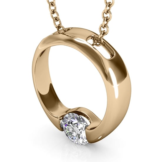 Mini Ring Hängen - Guld och Kristall - Image 3