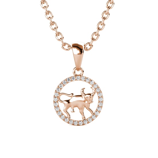 Stier Zodiac hangers - Roségoud en kristal - Image 1