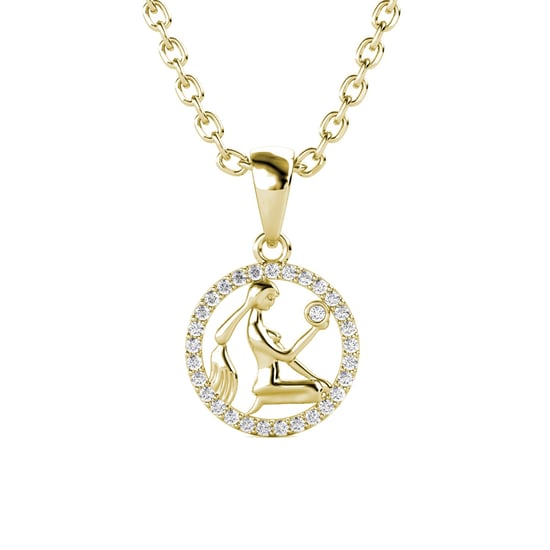 Virgo Zodiac Pendants - Gold and Crystal - Image 1