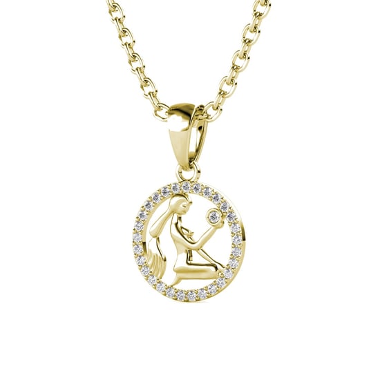 Virgo Zodiac Pendants - Gold and Crystal - Image 2