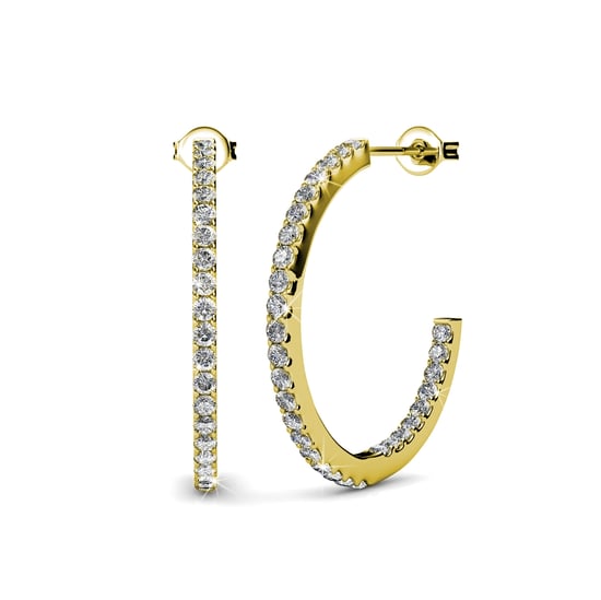 Simply Hoop Oorbellen - Goud en Kristal - Image 1