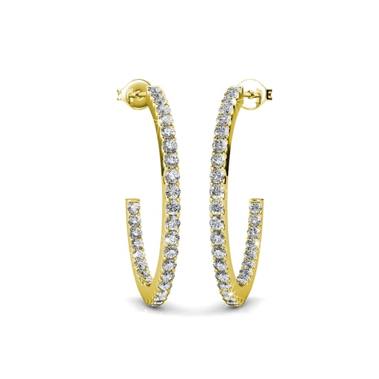 Simply Hoop Oorbellen - Goud en Kristal - Image 2