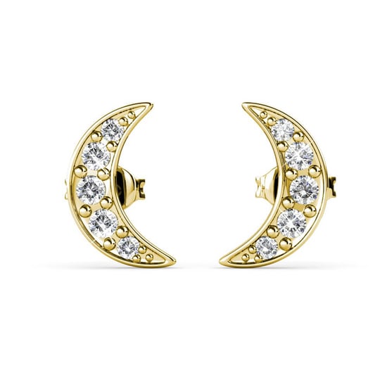 Crescent Moon Örhängen - Guld och Kristall - Image 2
