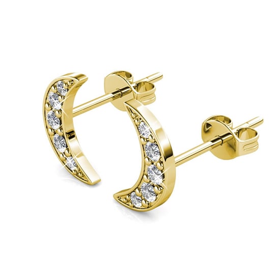 Crescent Moon Örhängen - Guld och Kristall - Image 3