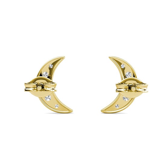 Crescent Moon Örhängen - Guld och Kristall - Image 4