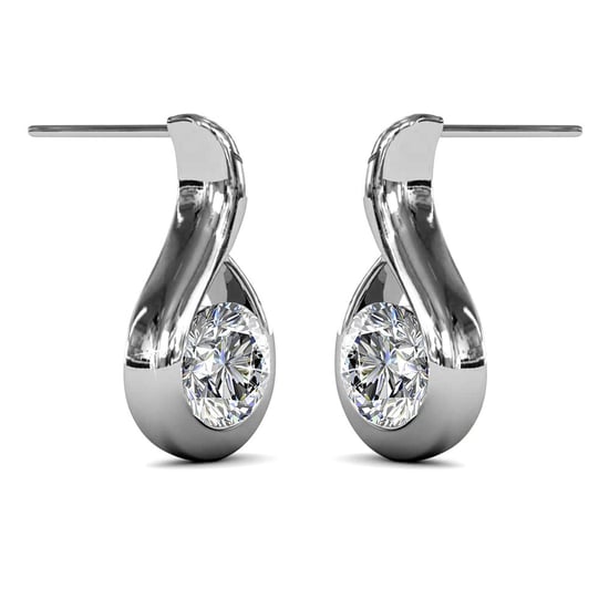 Vågiga örhängen - Silver och Kristall - Image 3