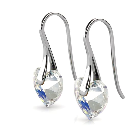 Crystaline Heart Örhängen - Silver och Shiny White - Image 4
