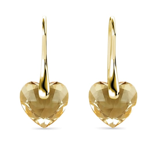 Kristallen Hart Oorbellen - Goud en Amber - Image 3