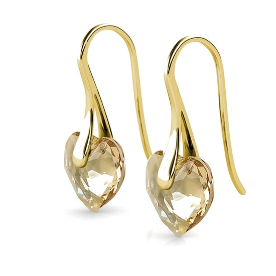 Kristallen Hart Oorbellen - Goud en Amber - Image 4