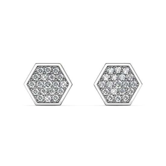 Hexagon örhängen - Silver och Kristall - Image 3