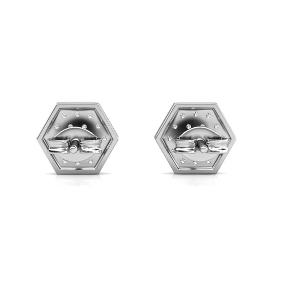 Hexagon örhängen - Silver och Kristall - Image 5
