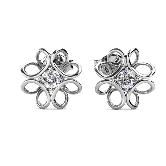 Daffodil Earrings - Silver and Crystal - Image 2