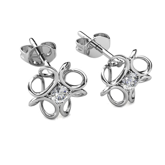 Daffodil Earrings - Silver and Crystal - Image 3