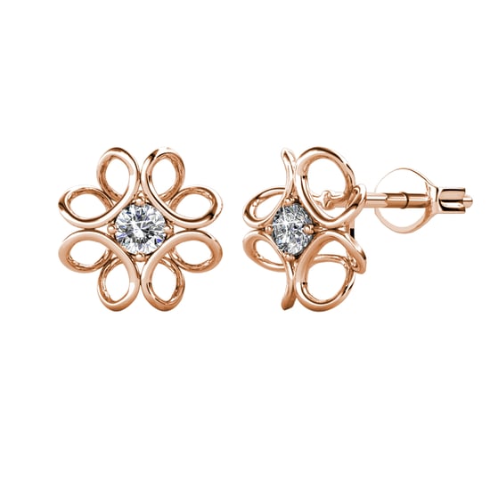 Daffodil Earrings - Rose Gold and Crystal - Image 1