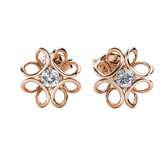 Daffodil Earrings - Rose Gold and Crystal - Image 2