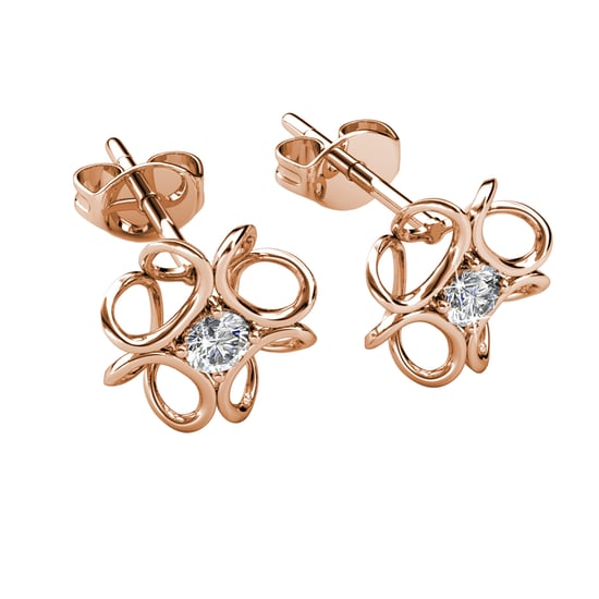 Daffodil Earrings - Rose Gold and Crystal - Image 3