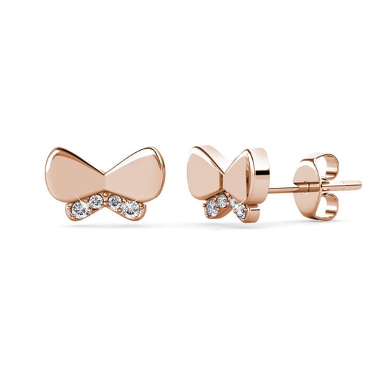 Butterfly Bow örhängen - Rose Gold och Crystal - Image 1