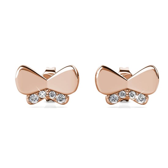 Butterfly Bow örhängen - Rose Gold och Crystal - Image 2