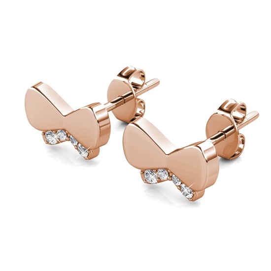 Butterfly Bow örhängen - Rose Gold och Crystal - Image 3