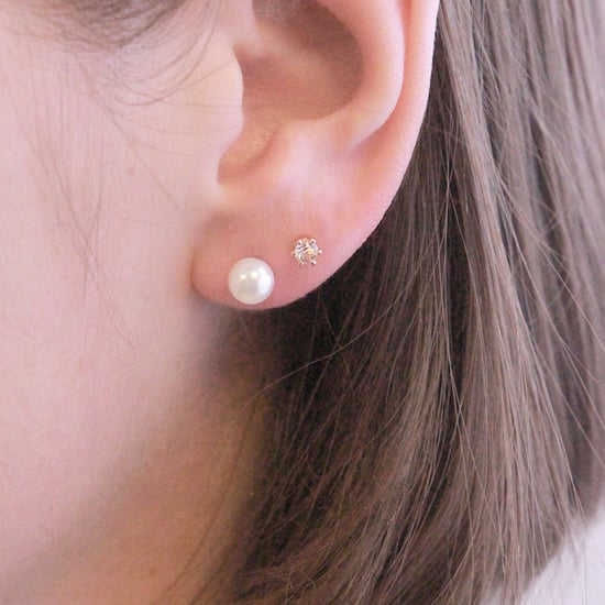 Solitaire S Earrings - Rose Gold and Crystal - Image 2