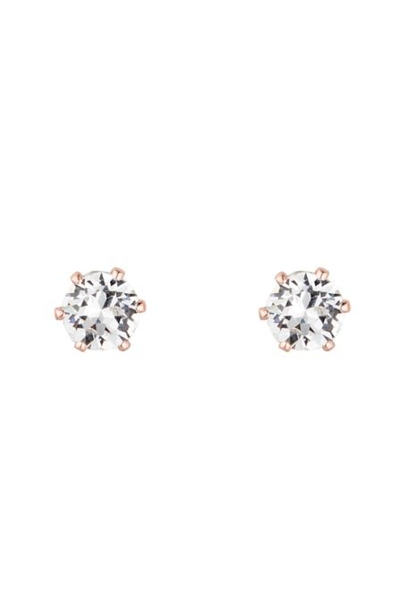 Solitaire S Earrings - Rose Gold and Crystal - Image 6