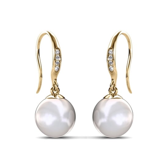 Parelhaak oorbellen - Goud en kristal - Image 2