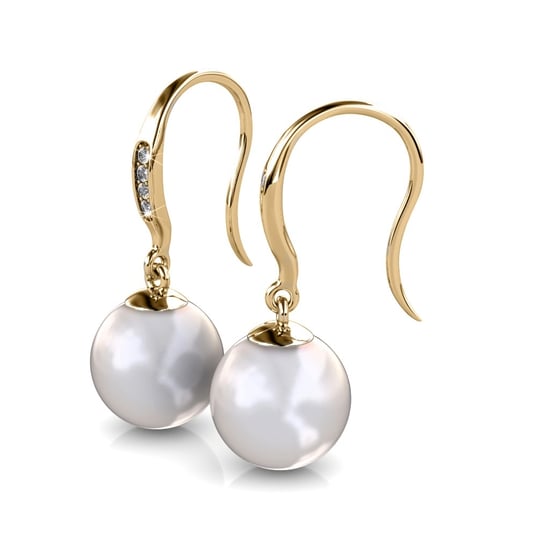Parelhaak oorbellen - Goud en kristal - Image 3