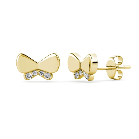 Butterfly Bow Örhängen - Guld och Kristall - Image 1