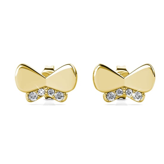 Butterfly Bow Örhängen - Guld och Kristall - Image 2
