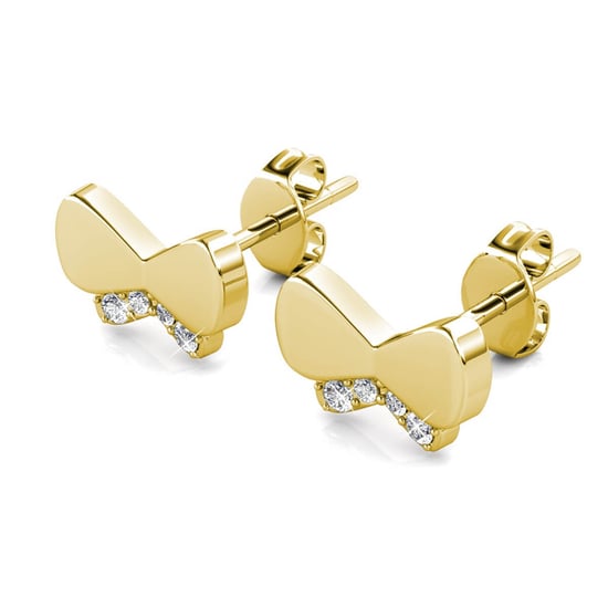 Butterfly Bow Örhängen - Guld och Kristall - Image 3