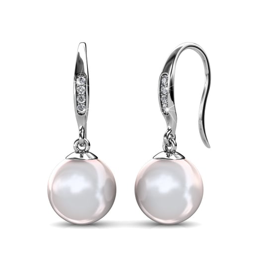 Parelhaak oorbellen - Zilver en kristal - Image 1