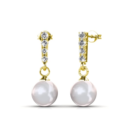 Mercury oorbellen - goud en kristal - Image 1