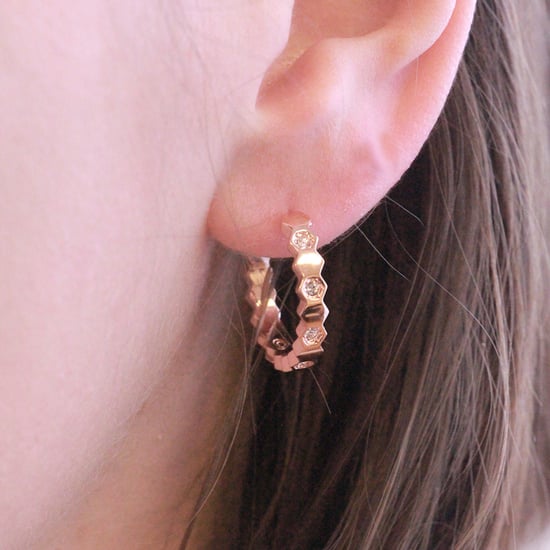 Böjda örhängen - Rose Gold och Crystal - Image 2