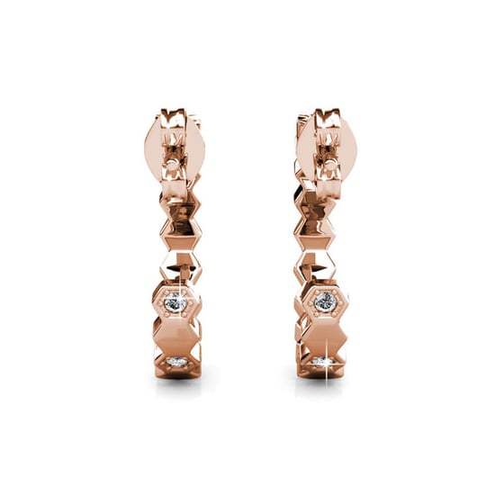 Böjda örhängen - Rose Gold och Crystal - Image 5
