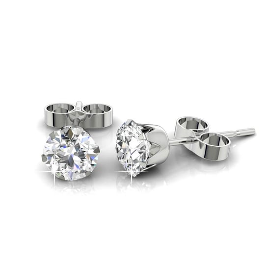 Solitaire M oorbellen - zilver en kristal - Image 4