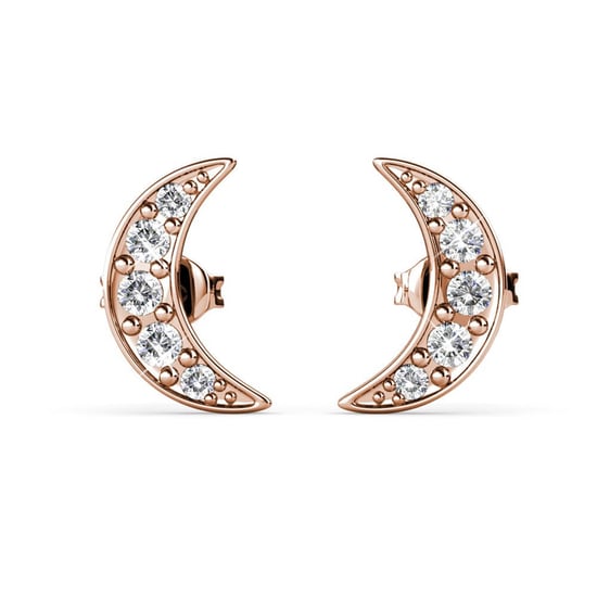 Crescent Moon Örhängen - Rose Gold och Crystal - Image 2