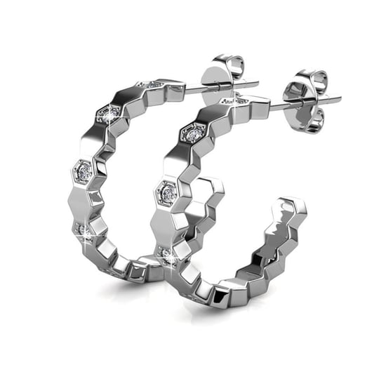 Böjda örhängen - Silver och Kristall - Image 4