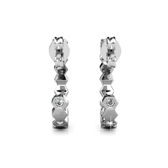 Böjda örhängen - Silver och Kristall - Image 5
