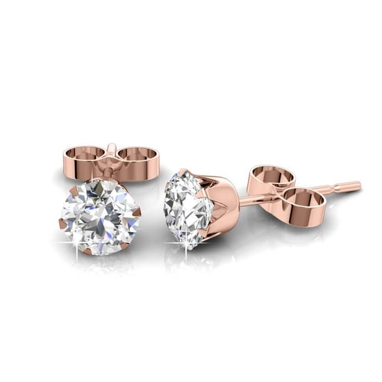 Solitaire M Earrings - Rose Gold and Crystal - Image 3