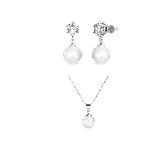 Pauline Full Moon Parelsets - Zilver en Kristal - Image 1
