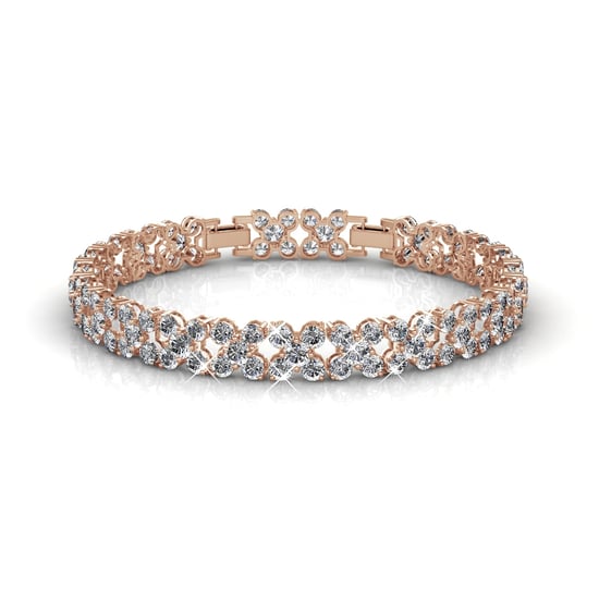 Bloemige armbanden - Roségoud en kristal - Image 2