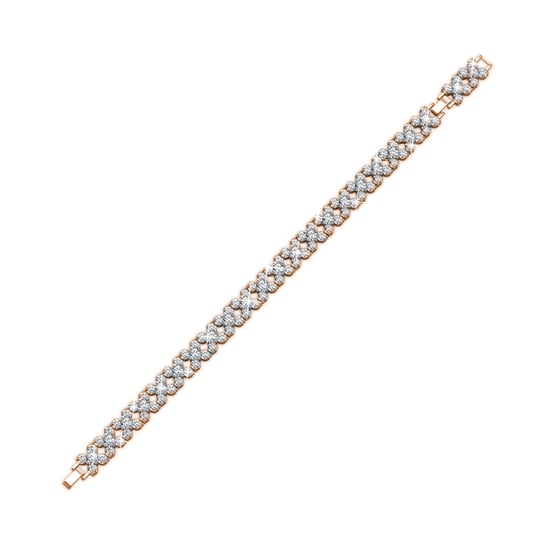 Bloemige armbanden - Roségoud en kristal - Image 3