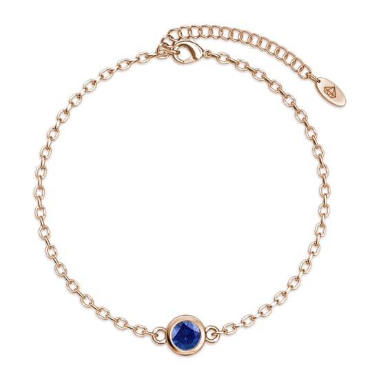 Geboortesteen armbanden - Roségoud, kristal en blauw - Image 3