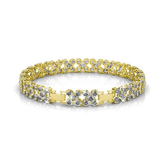Bloemige armbanden - Goud en kristal - Image 3